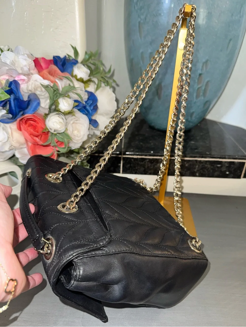 Kate Spade Black Quilted Leather Brayden Briar Lane Backpack/Crossbody Bag - EUC
